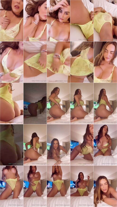 Patty lopez de la cerda en sexy lencería amarilla