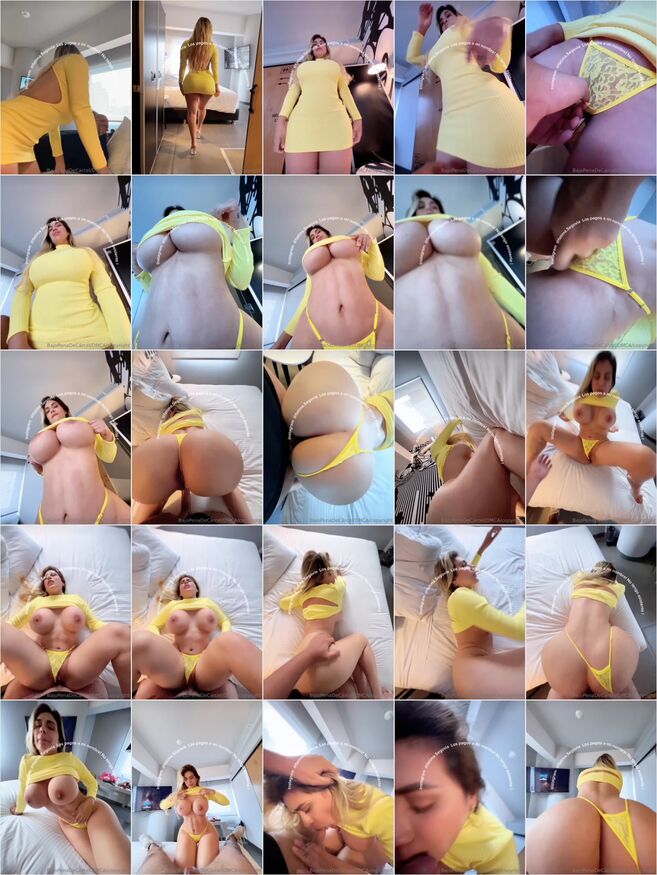 Fátima Segovia en Sexy Vestido Amarillo Follando con su Marido: Parte 1
